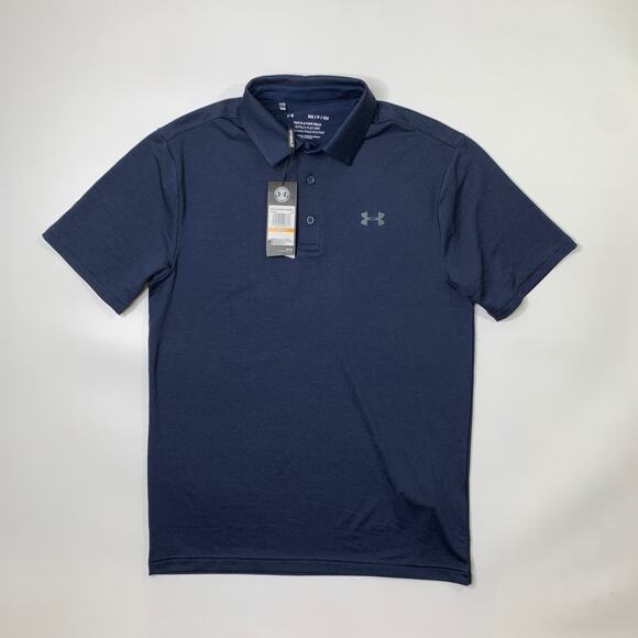 Under Armour Shirt Mens S Small Navy Playoff Polo Performance Golf 4-Way Stretch - Picture 2 of 10